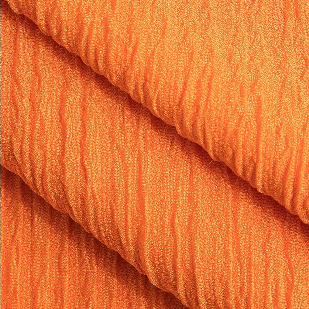 Orange Ruched Midi Skirt & Crop Top Set - Picture 6 of 8